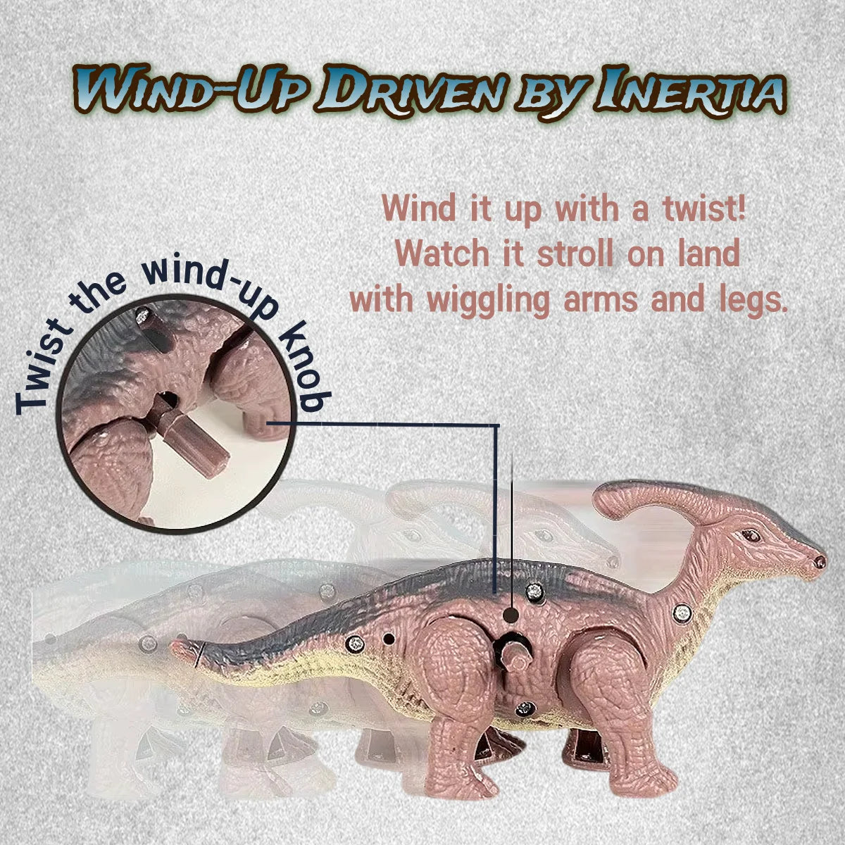 Dinosaur Toy Gift Set - Wound-Up Mechanical Walking Animal Toy for Kids' Birthdays