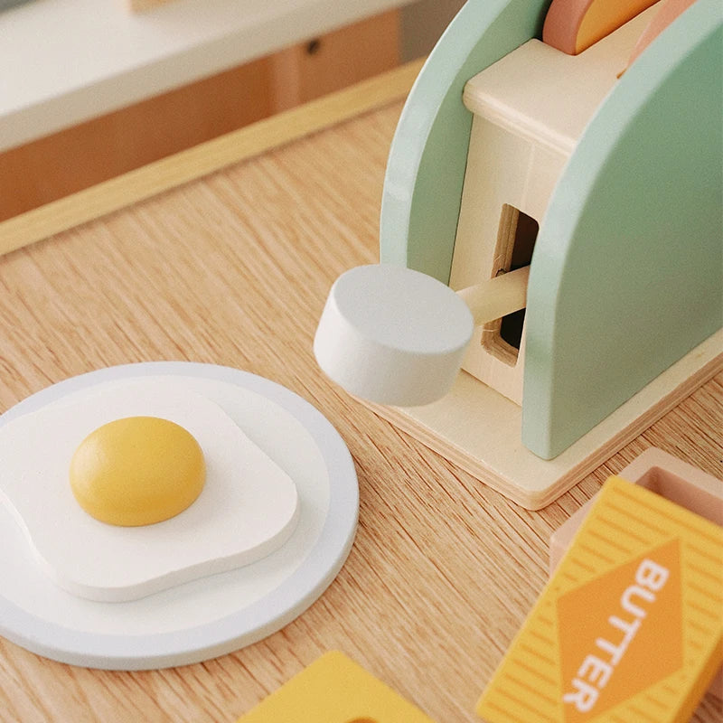 Bread Machine Kid's Wooden Kitchen Playset - Educational Role Play Toy for Children - Perfect Christmas Gift