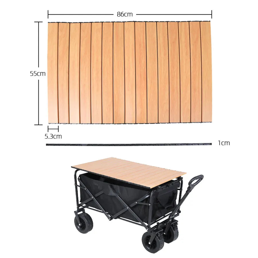 Heavy Duty Collapsible Outdoor Folding Wagon Cart for Garden, Beach, and Camping - Large Capacity Utility Trolley