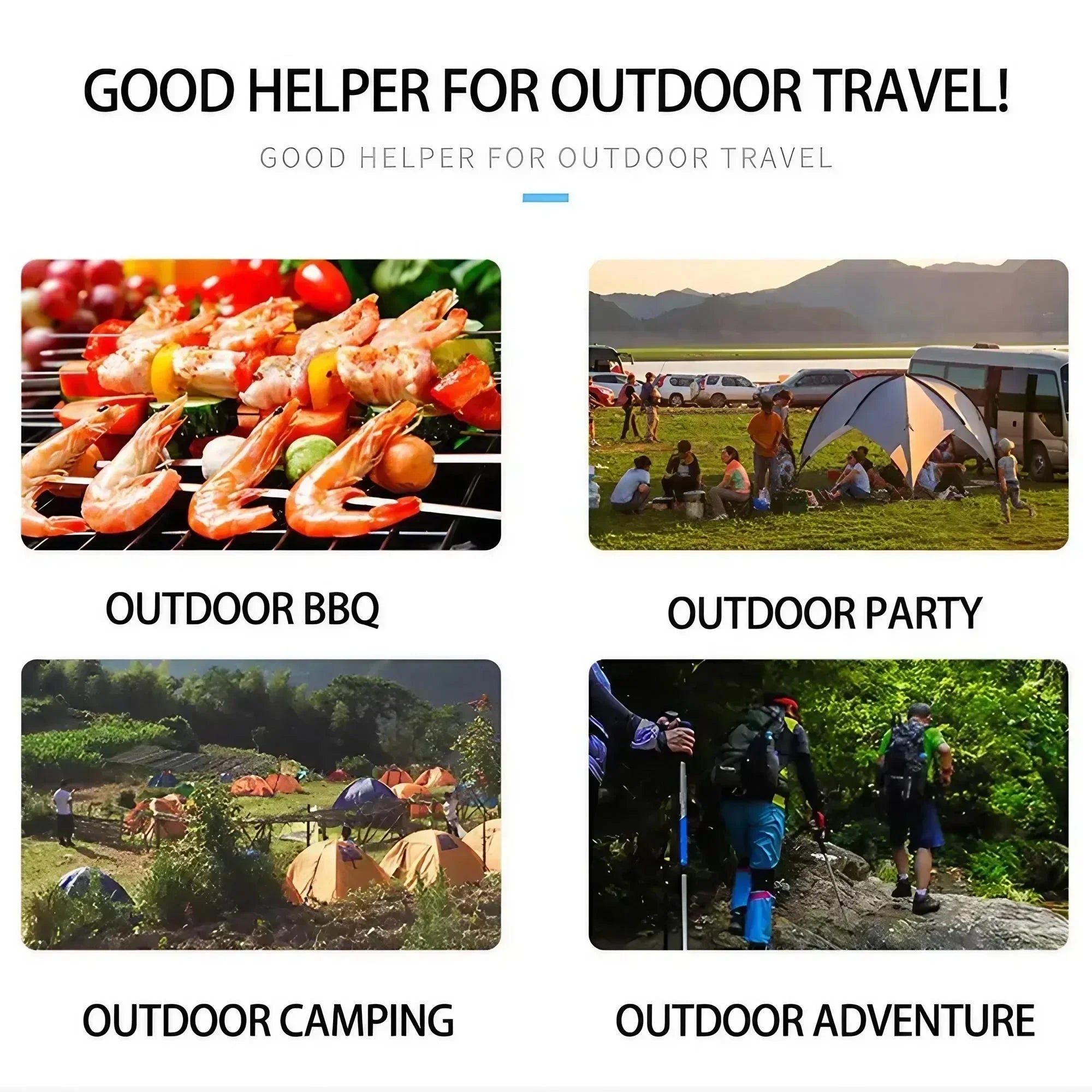 Square Wood Stove Outdoor Grill Mini BBQ Portable Camping Picnic Folding Grill for Home Kitchen Backyard Garden Cooking