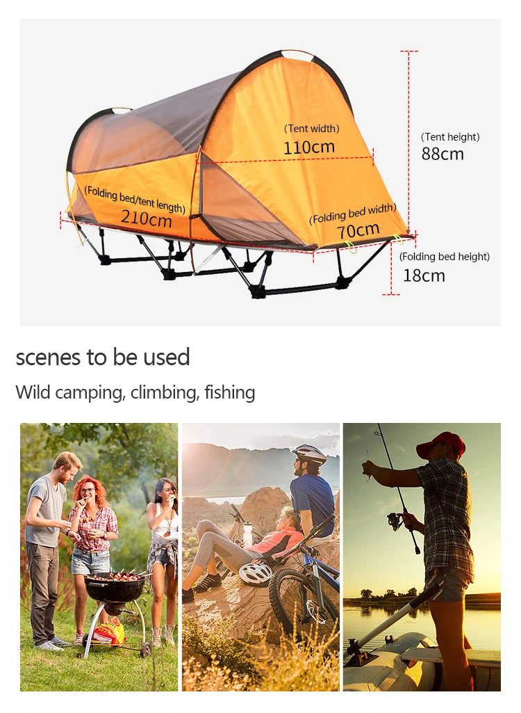Multifunctional Lightweight Off-the-Ground Camping Tent with Bed for Fishing and Outdoor Adventures