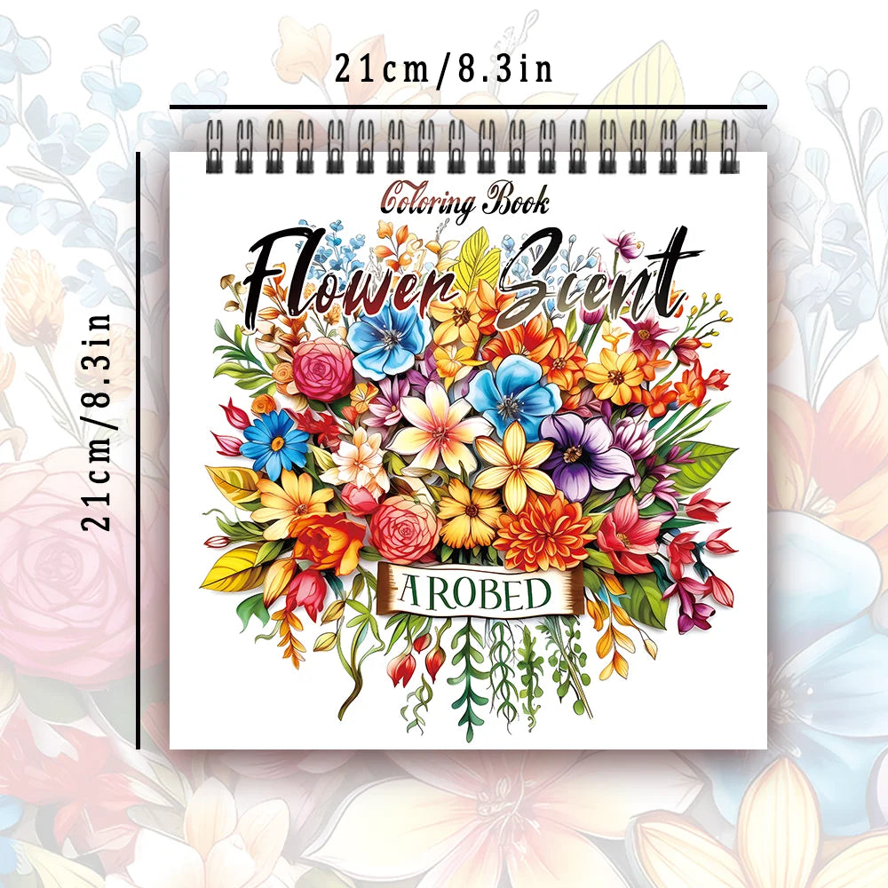 Adult Coloring Book - 30 Sheets Women's Spiral Drawing Book, 8.3 x 8.3 Inches, Perfect Birthday and Holiday Party Gift