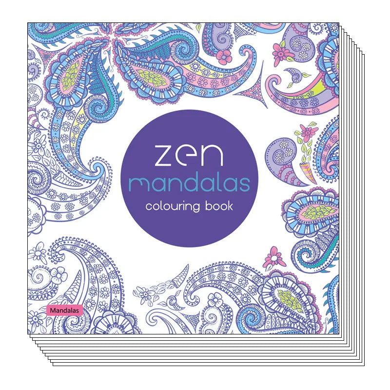 24 Page Mandala Coloring Book for Adults – Stress Relief with Graffiti Art Designs