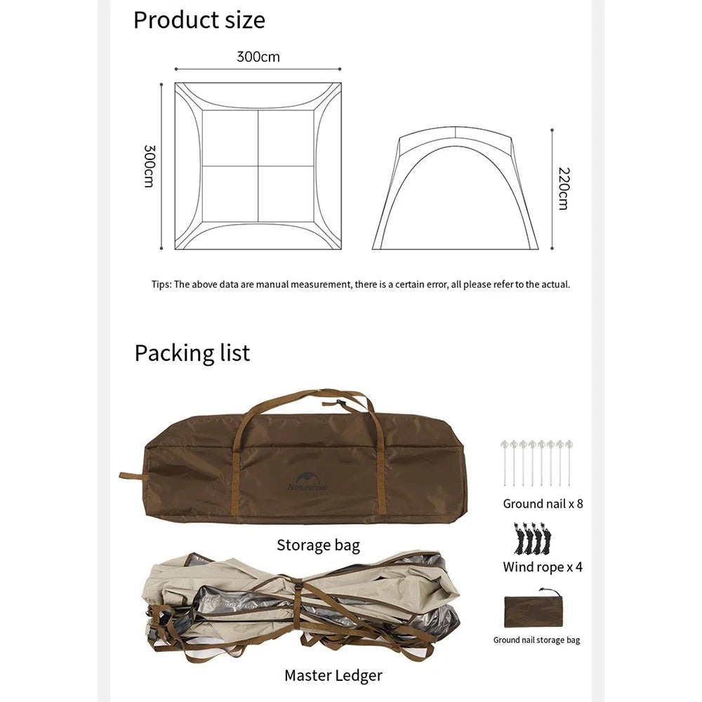 Ultralight Portable Camping Tent 150D Oxford Cloth with Silver Coating, UPF50+ Anti-UV Outdoor Tent for Beach & Fishing