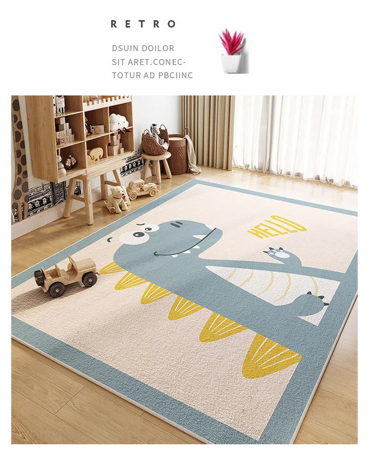 VIKAMA Children's Room Carpet Living Room Study Toy Reading Area Baby Crawling Mat Bedroom Anti-Slip Floor Mat Home Decoration