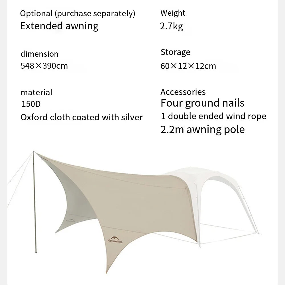 Ultralight Portable Camping Tent 150D Oxford Cloth with Silver Coating, UPF50+ Anti-UV Outdoor Tent for Beach & Fishing