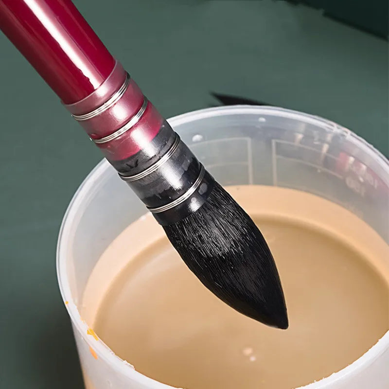 1pc Professional Round French Style Watercolor Paint Brush Nylon Painting Brush for Acrylic Water Color Gouache Oil Painting