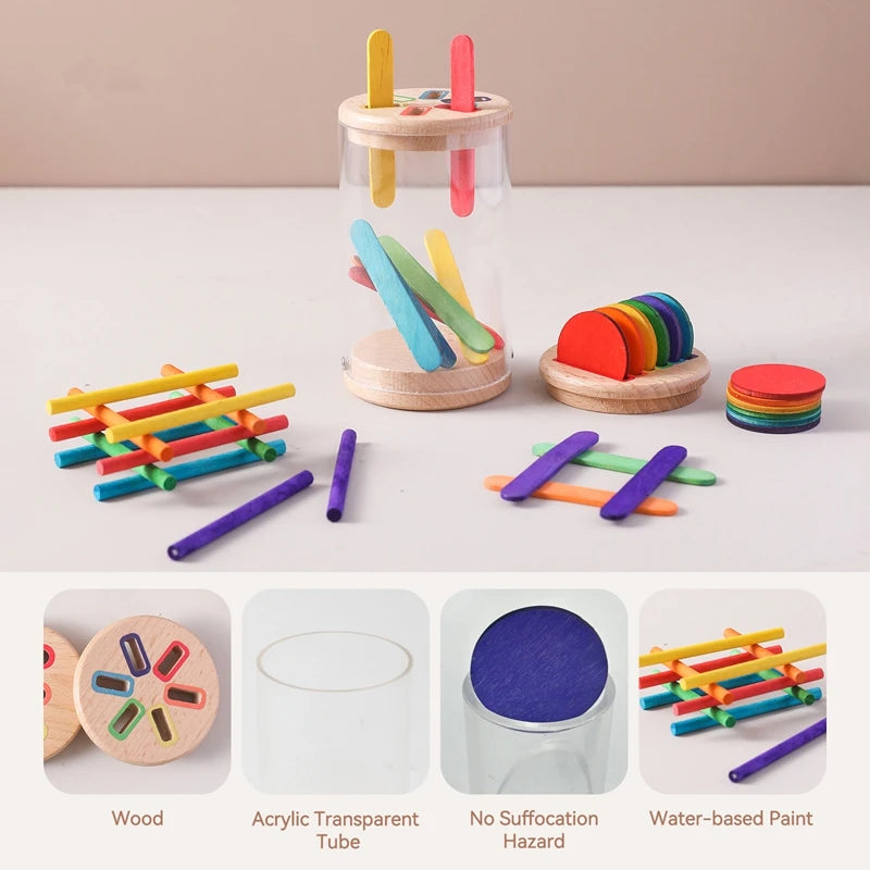 Montessori Silicone Educational Toys for Babies - Cognitive Color Matching Bucket and Sensor Game for Toddlers