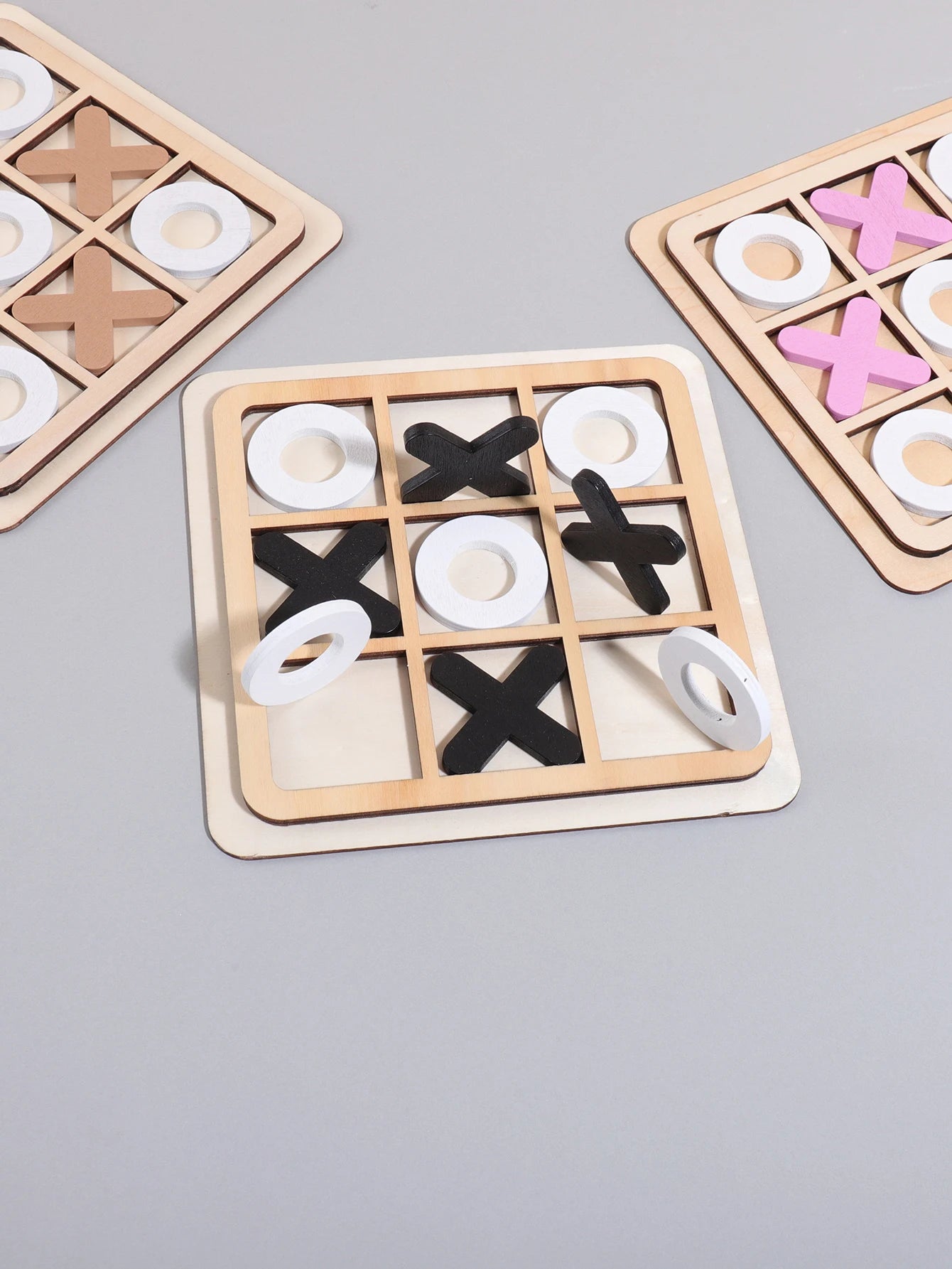 XO Three-in-a-Row Tic-Tac-Toe Wooden Game Set – Casual Battle Puzzle Board Game for Kids