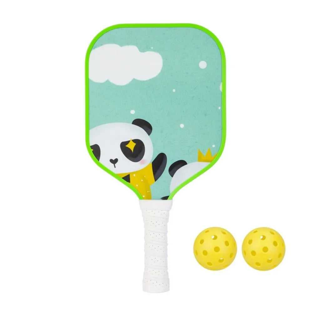 Cartoon Children's Pickleball Set with Colorful Rackets, Non-Slip Grip, and 2 Durable Balls
