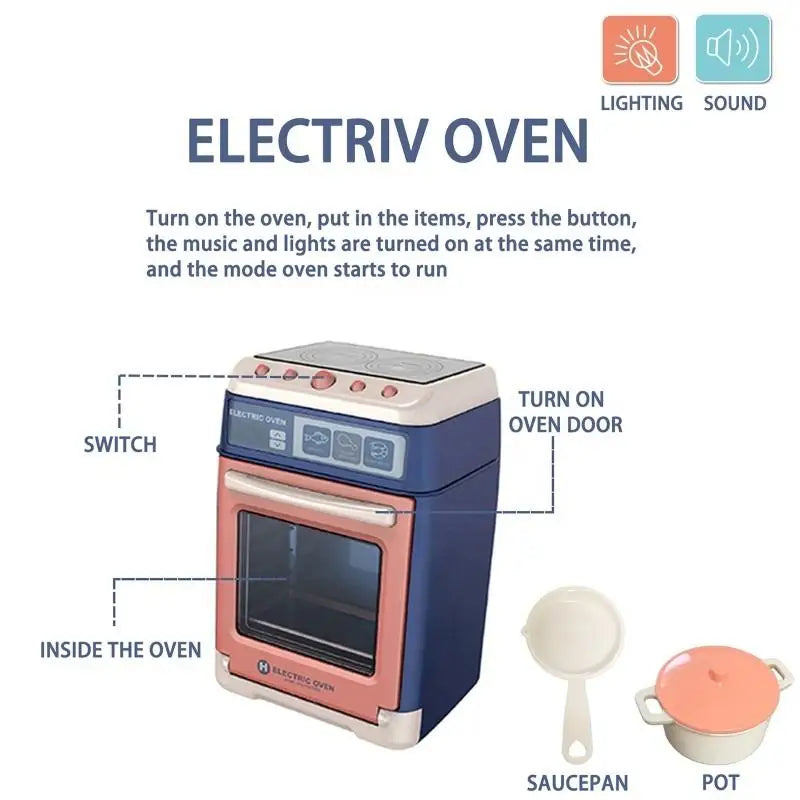 Kids Kitchen Playset - Pretend Play House Simulation Appliances Set with Juicer, Mixer, Vacuum, and Toaster for Educational Fun