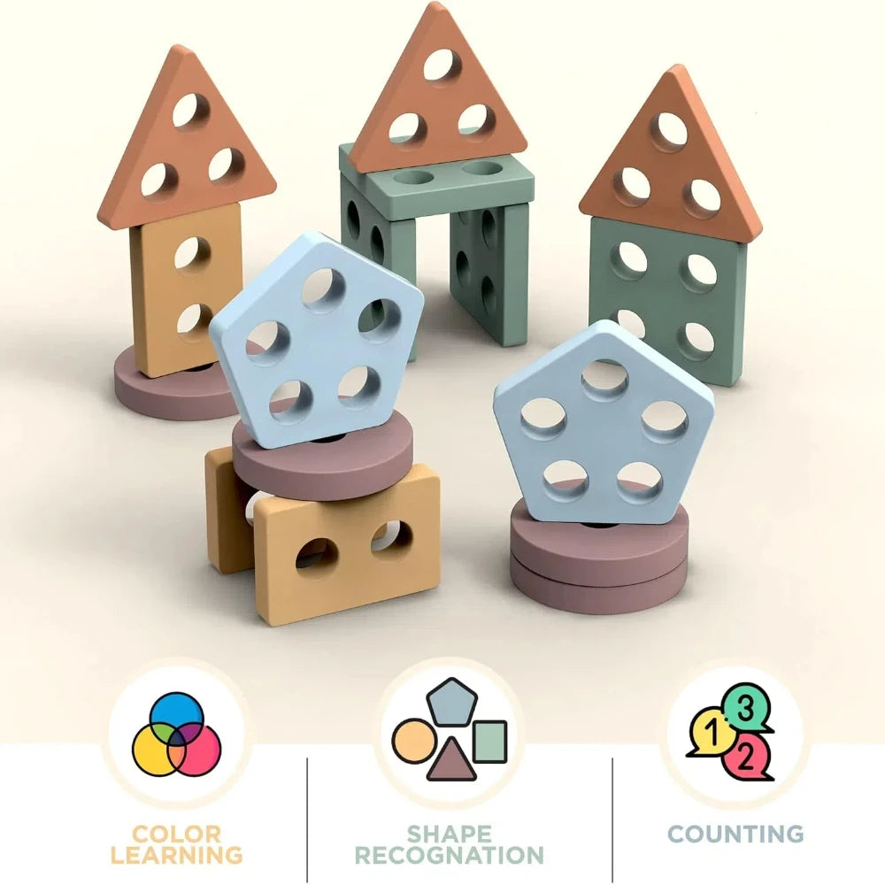 Montessori Toys For 18+ Months Old - Toddlers Wooden Sorting And Stacking Toys For Baby Boys And Girls,Preschool Kids Wood Gifts