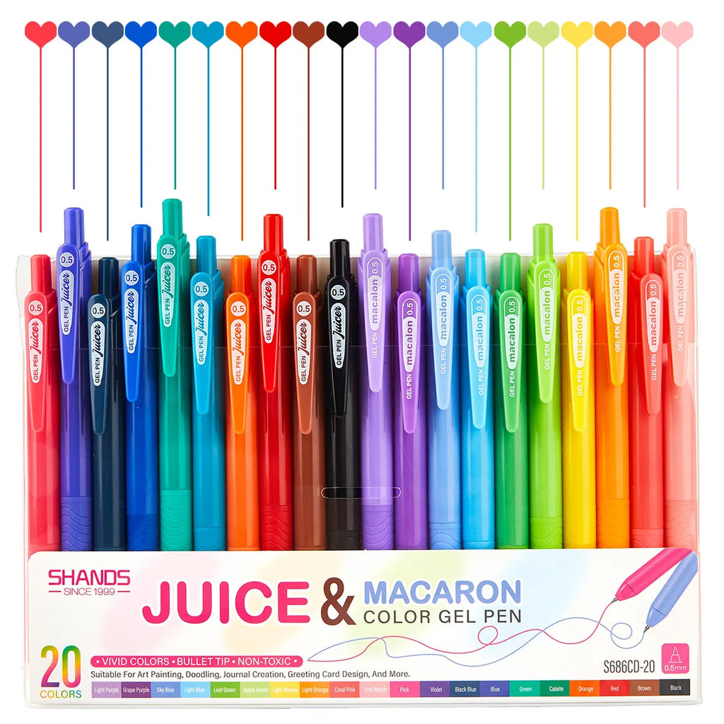 Retractable Gel Ink Pens 0.5mm Extra Fine Point Tip for Smooth Writing, Journaling, Note Taking, Coloring, No Bleed & Smudge-Free Drawing