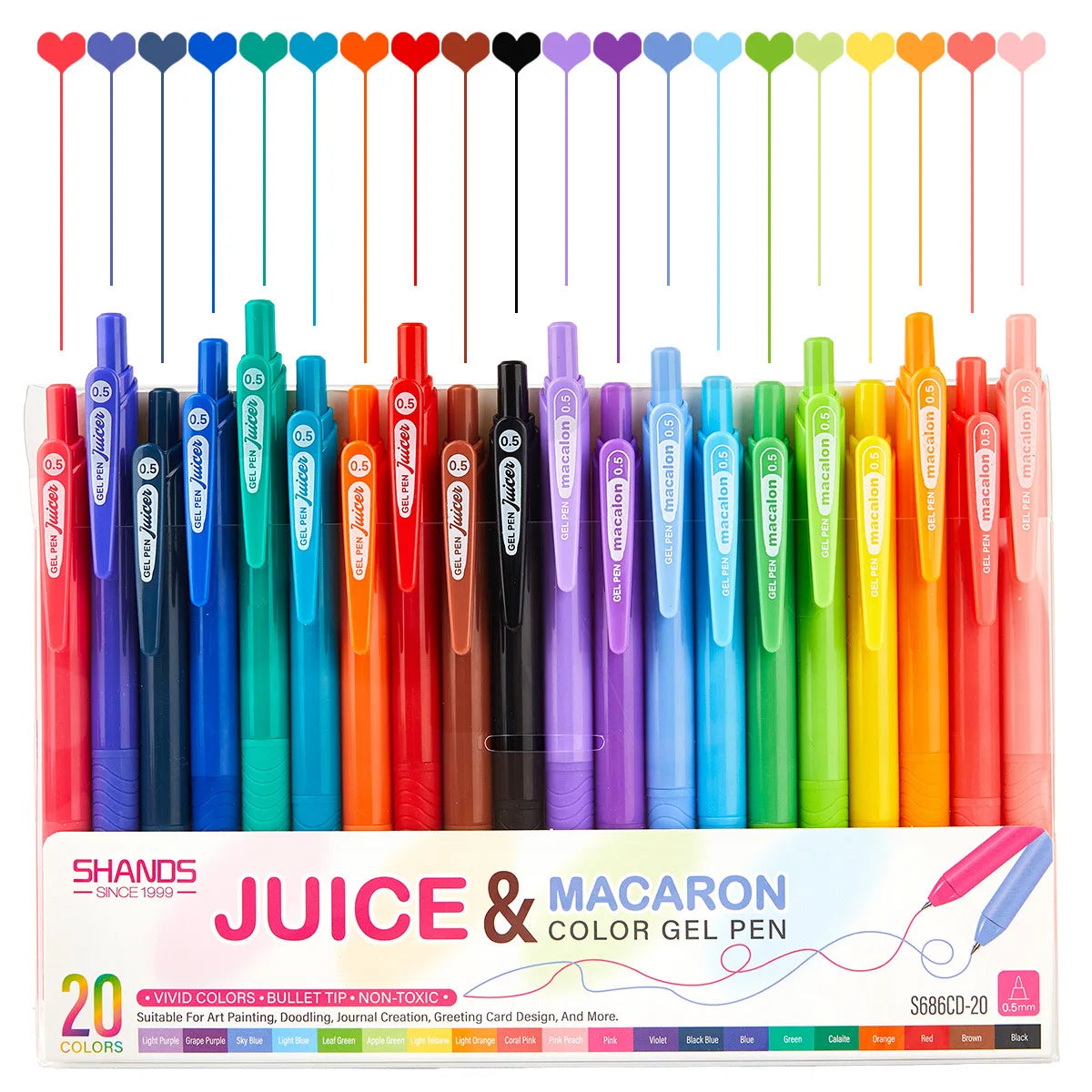 Retractable Gel Ink Pens 0.5mm Extra Fine Point Tip for Smooth Writing, Journaling, Note Taking, Coloring, No Bleed & Smudge-Free Drawing