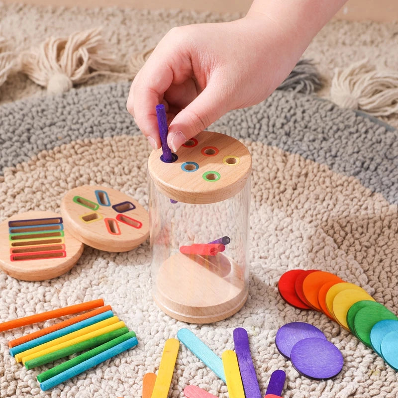 Montessori Silicone Educational Toys for Babies - Cognitive Color Matching Bucket and Sensor Game for Toddlers