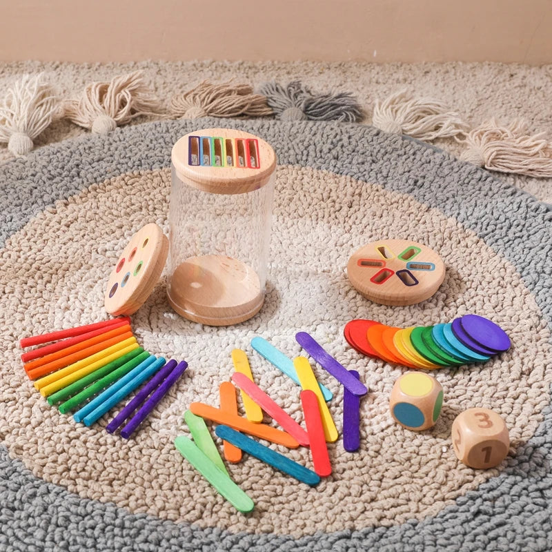 Montessori Silicone Educational Toys for Babies - Cognitive Color Matching Bucket and Sensor Game for Toddlers