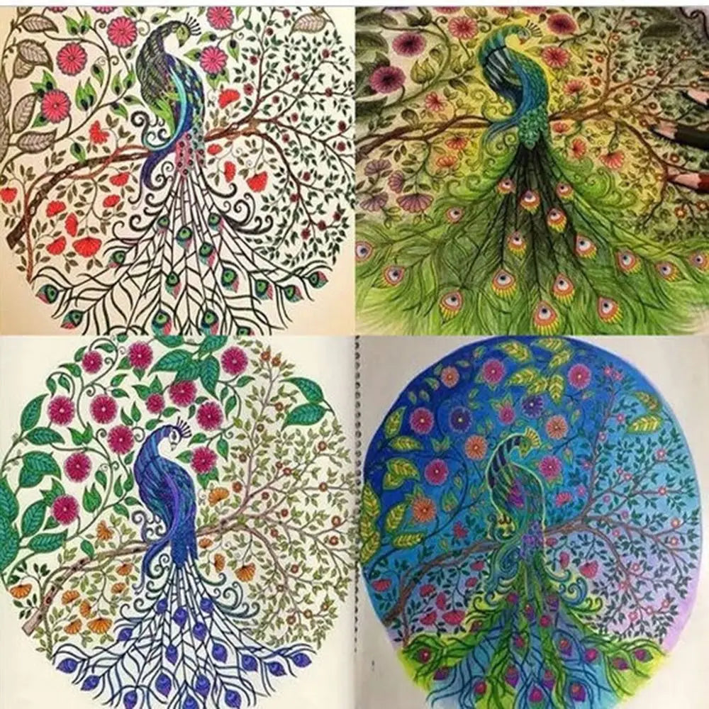 24 Pages Office School Kill Time English Edition Mixed Colouring Book Painting Graffiti Hand Painted Drawing Activities