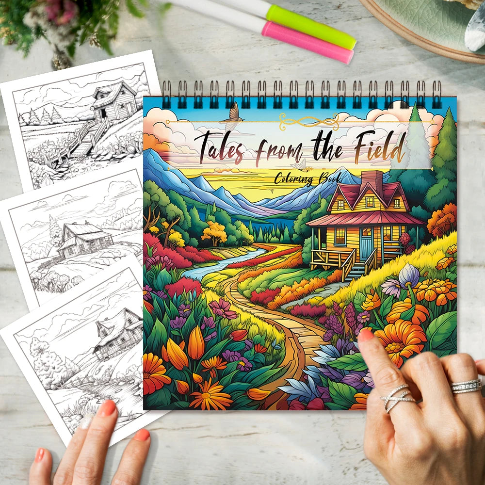 3pcs Cartoon Landscape Coloring Books – 30 Pages Each, Spiral Bound for Stress Relief and Relaxation, Ideal Gift Ideas