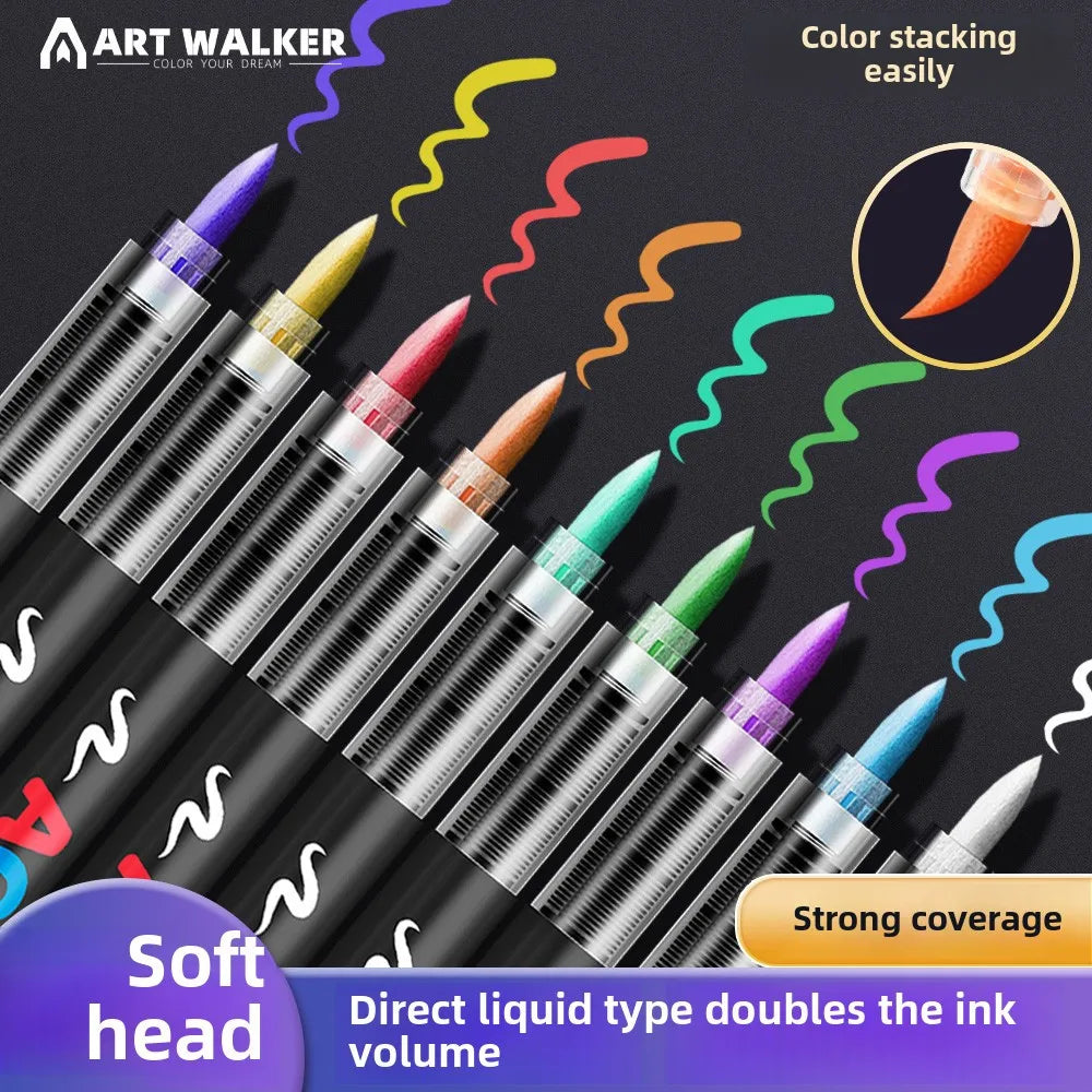 Acrylic Marker Pen Set - 12/24/36/48 Colors for DIY Art, Graffiti, School, and Office Supplies