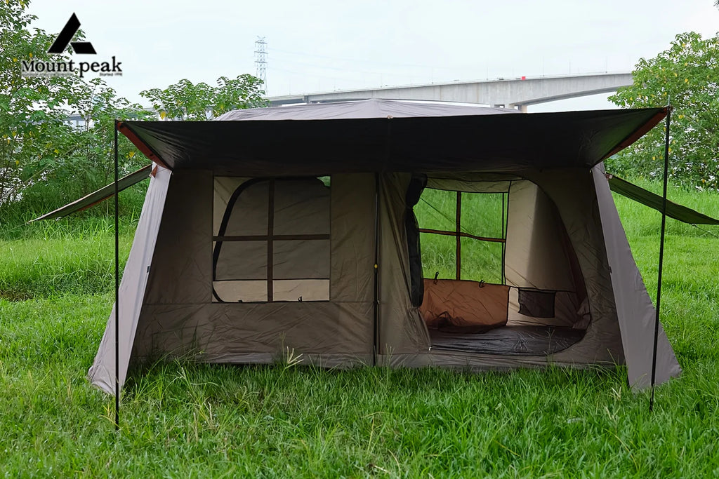 Mount Peak Large Camping Tent for 3-8 People - Quick Set Up Ridge Tent with Canopy for Outdoor Wilderness Adventure