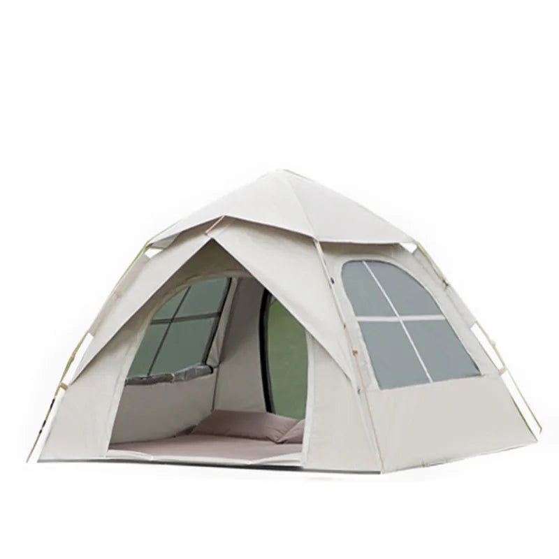 Outdoor Two-Door Folding Portable Automatic Tent - Rainproof Camping Gear with Quick Opening Design