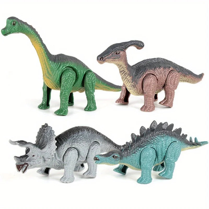 Dinosaur Toy Gift Set - Wound-Up Mechanical Walking Animal Toy for Kids' Birthdays