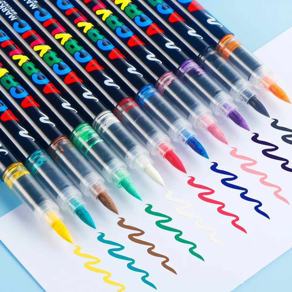 Acrylic Marker Pen Set - 12/24/36/48 Colors for DIY Art, Graffiti, School, and Office Supplies