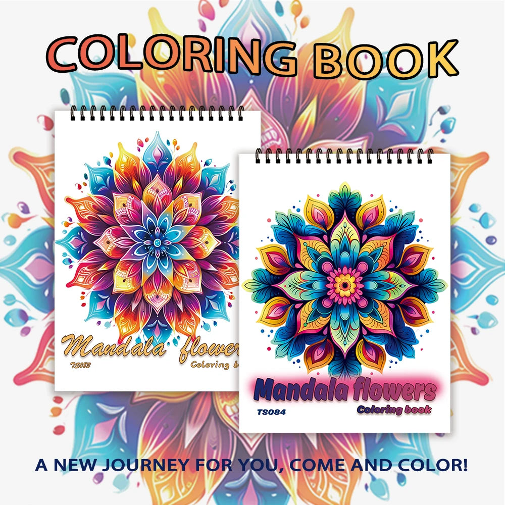 Spiral Coloring Book for Adults - 30 Thick Paper Sheets, 11.2 x 8.3 Inches, Ideal Holiday Gift and Drawing Book
