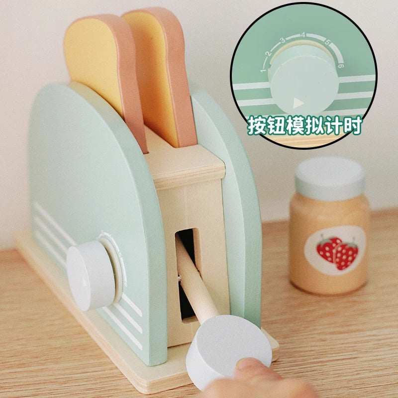 Bread Machine Kid's Wooden Kitchen Playset - Educational Role Play Toy for Children - Perfect Christmas Gift