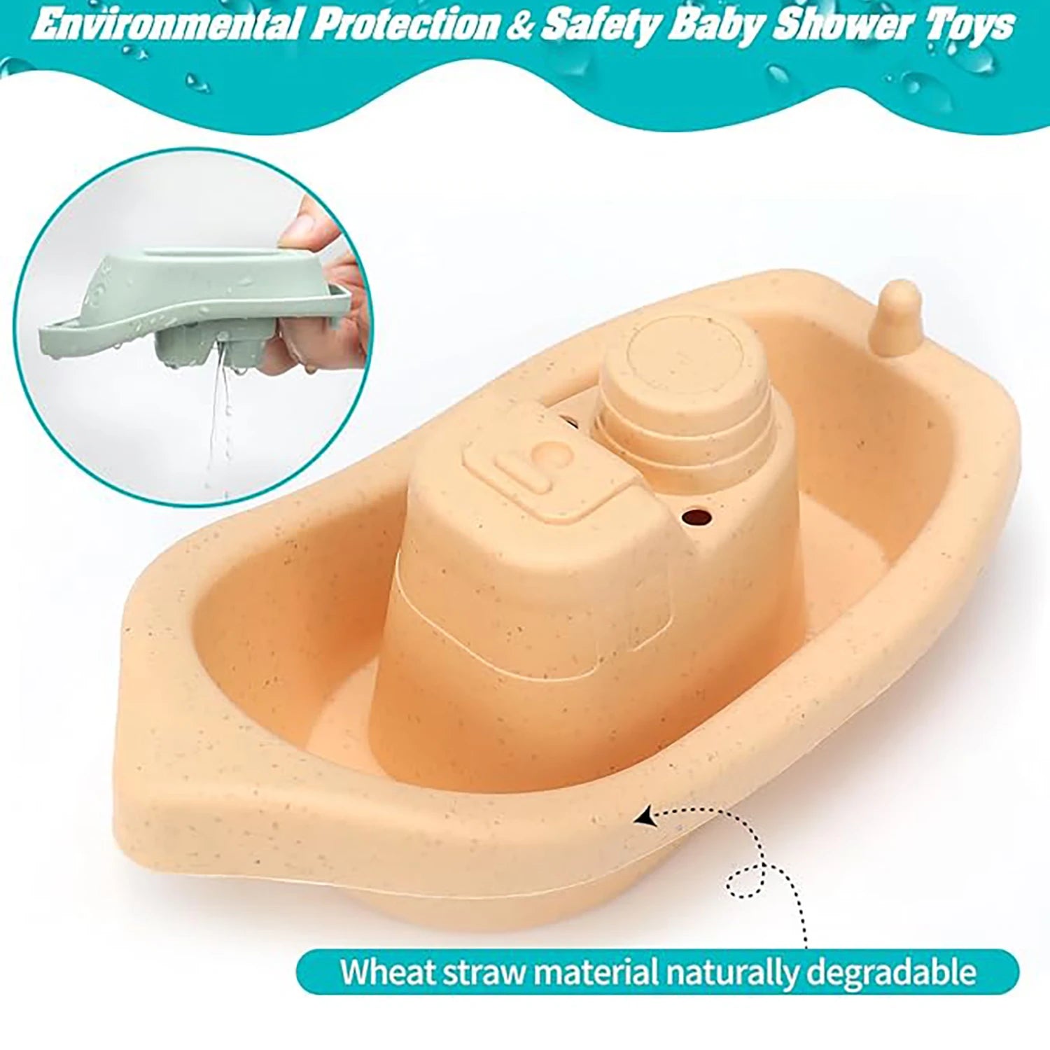 5 stackable boat toys, bathtub float toys, baby bathtub toys, boy/girl classification and stacking toys (5 colors)