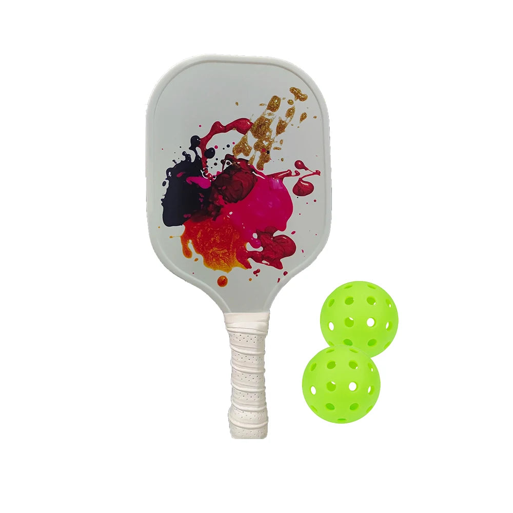Pickleball Paddles Set with Fiberglass Surface for Non-Slip Grip, Durable Lightweight Design for Enhanced Traction and Stability