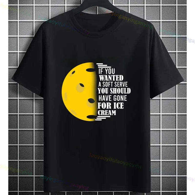 Pickleball Graphic T-Shirt – It Was in Funny Design Casual 100% Cotton Short Sleeve Tee for Sporty Style and Gift