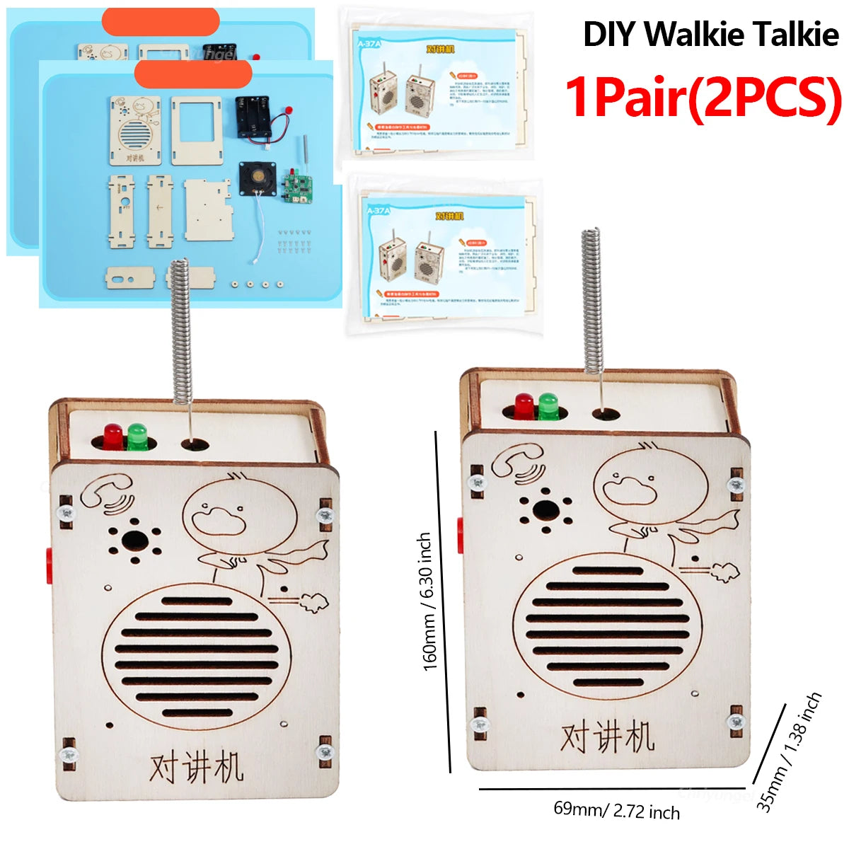 DIY Wireless Walkie Talkie Model Kit - STEM Educational Tool for Kids, Science Project Gift