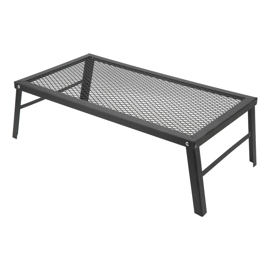 Folding Camp Fire Rack - Heavy Duty Iron Portable Grill for Outdoor Barbecue Cooking