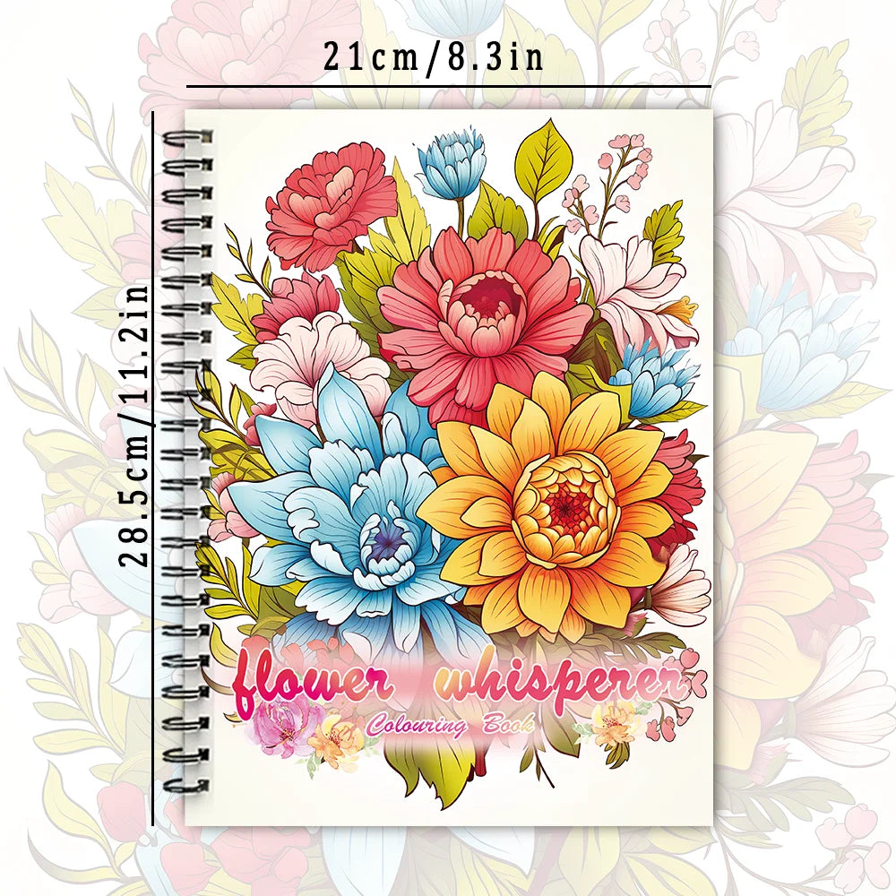 Women's Spiral Colouring Book - 30 Sheets, 11.3x8.3 inch, Stress Relief, Perfect Birthday and Holiday Gift