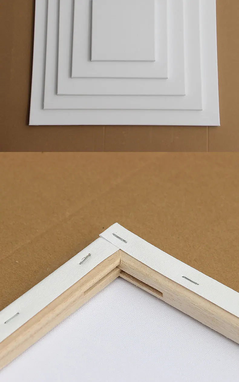 5pcs White Blank Artist Canvas Boards for Oil Painting, Acrylic, Watercolor with Wooden Frame