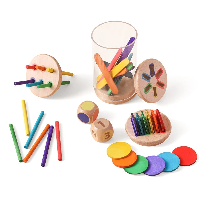Montessori Silicone Educational Toys for Babies - Cognitive Color Matching Bucket and Sensor Game for Toddlers