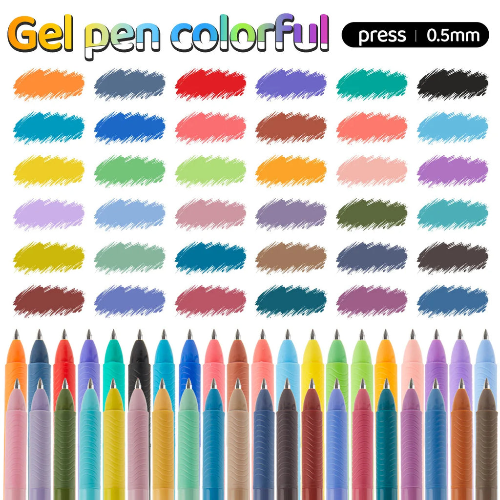 Retractable Gel Ink Pens 0.5mm Extra Fine Point Tip for Smooth Writing, Journaling, Note Taking, Coloring, No Bleed & Smudge-Free Drawing