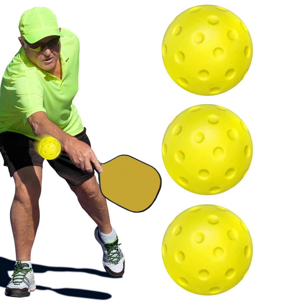 3PCS Silent Indoor Pickleball Balls 74mm for Quiet Warm-Up and Low Noise Practice