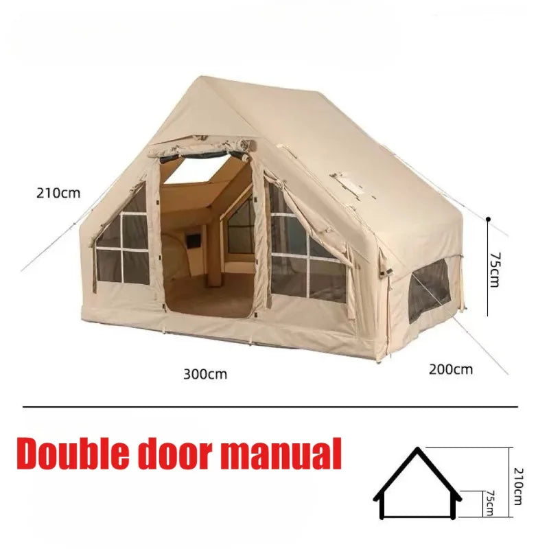 Oxford Cloth Portable Camping Tent - Quick Automatic Opening Inflatable Tent with Rainproof and Sun Protection Features