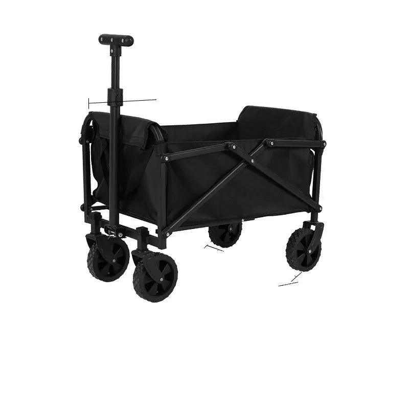 Camping Trailer Folding Shopping Cart for Outdoor Stalls, Cargo Transport, and Picnic Use