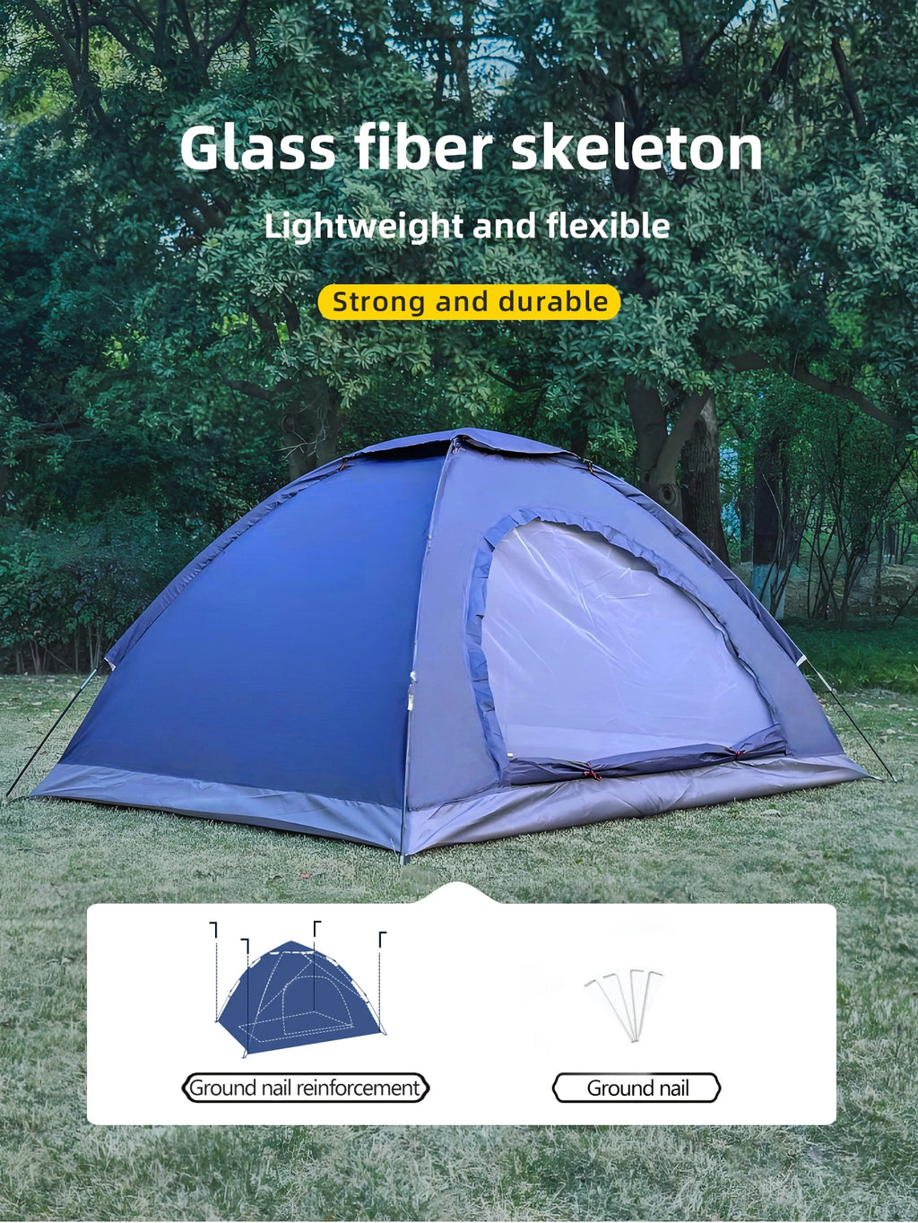 Outdoor Camping Tent - Hand-Built Rain and Sun Protection Hiking Tent for Couples and Children, Portable and Windproof