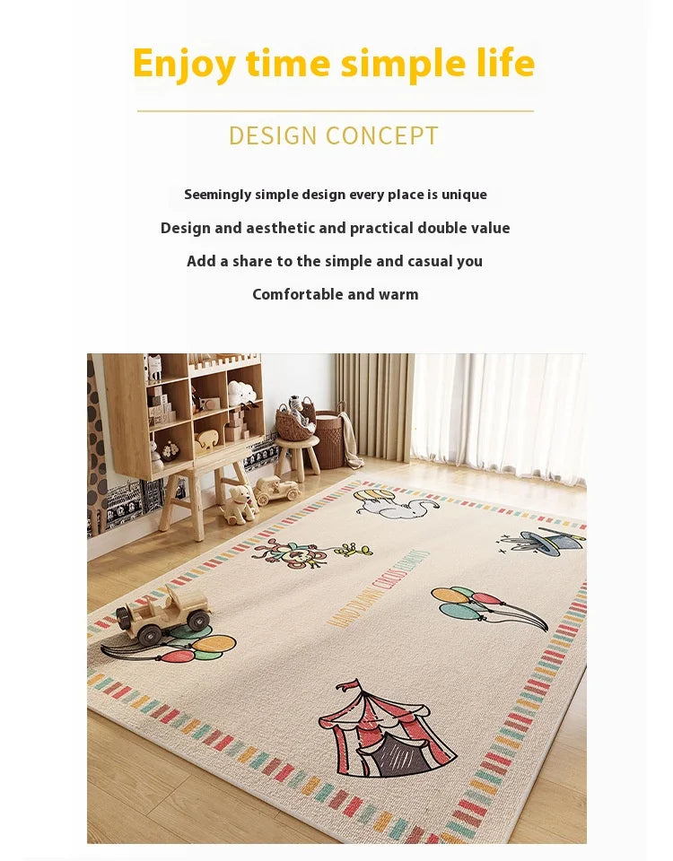 VIKAMA Children's Room Carpet Living Room Study Toy Reading Area Baby Crawling Mat Bedroom Anti-Slip Floor Mat Home Decoration