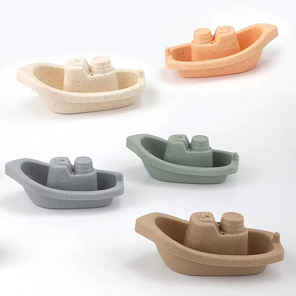 5 stackable boat toys, bathtub float toys, baby bathtub toys, boy/girl classification and stacking toys (5 colors)