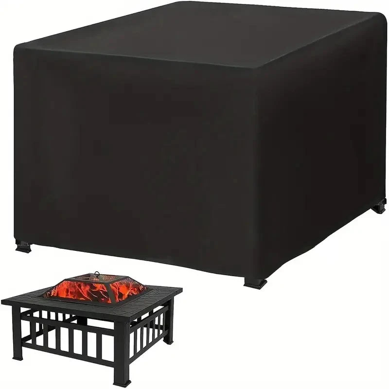 BBQ Accessories Fire Pit Cover - Waterproof Square 210T Patio Table Cover, UV and Fade Resistant