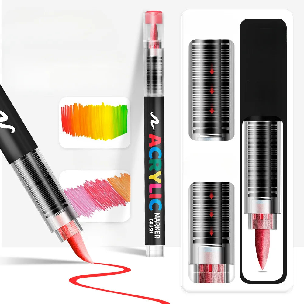 Acrylic Marker Pen Set - 12/24/36/48 Colors for DIY Art, Graffiti, School, and Office Supplies