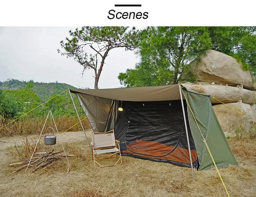Bushcraft Baker Style Tent for Outdoor Camping - Multifunctional Woodland Shelter for 2 Persons