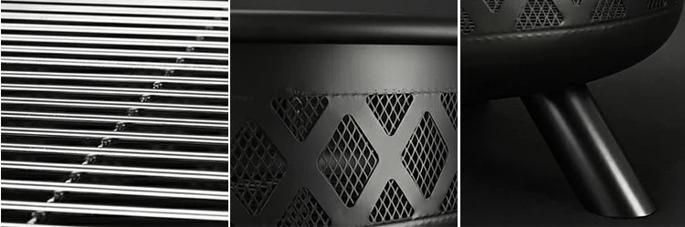 Large Outdoor Fire Pit with Spark Screen - Heavy-Duty Wood Burning Cross Fire Pit