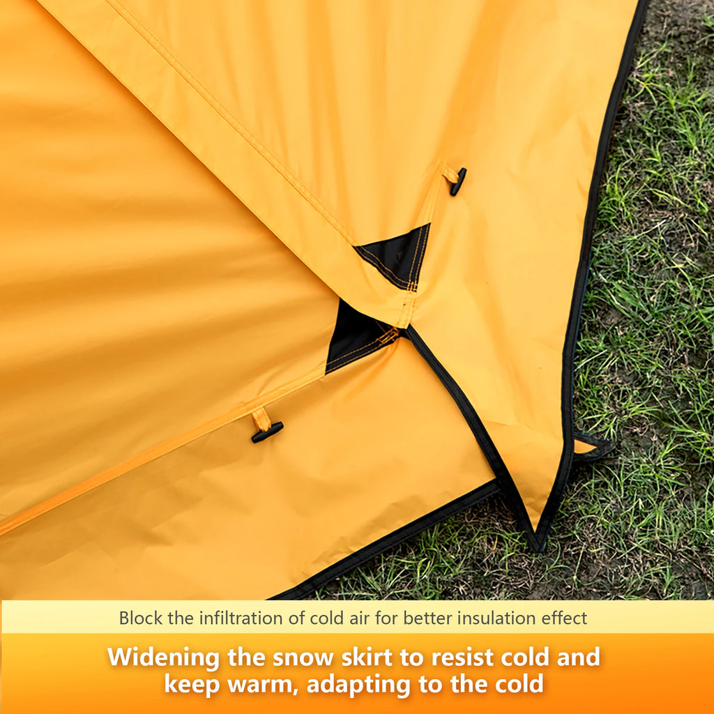 4 Season Camping Tent for 2 People - Double Layer Waterproof Backpacking Tent with Snow Skirt and Aluminum Poles for Hiking and Picnic