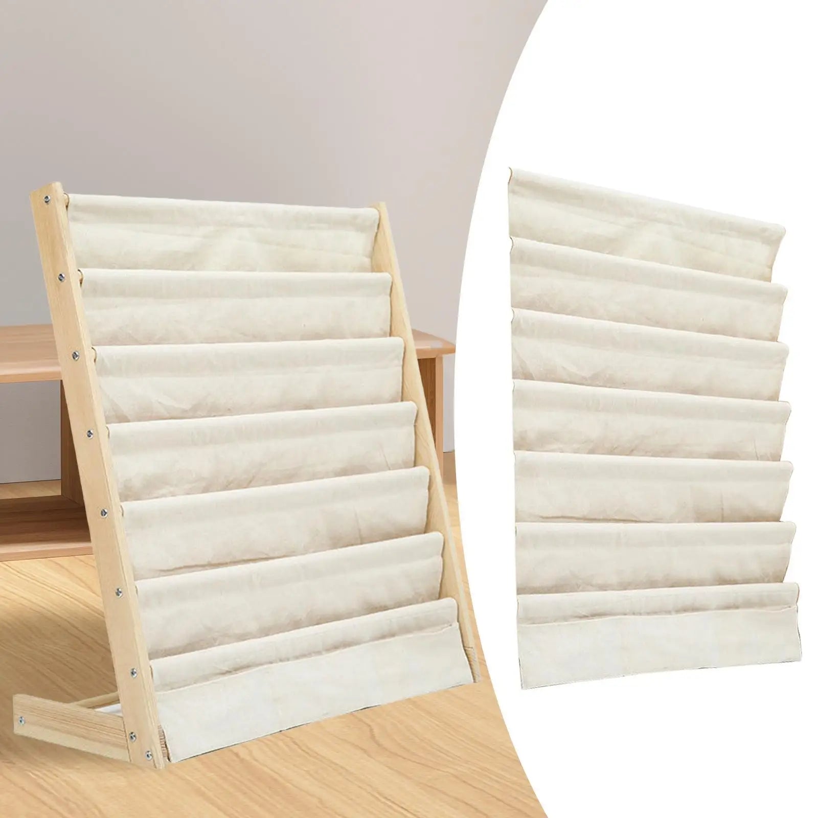 Kids Bookshelf Pocket Bookcase - 7-Tier Pocket Organizer for Children's Room